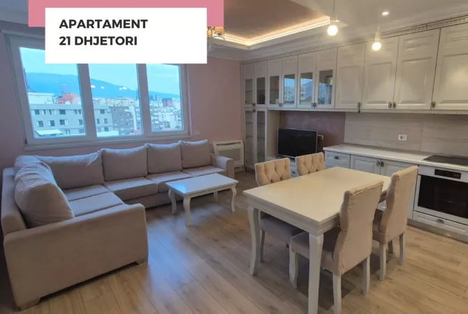 Jepet me qera apartament 1+1 tek 21 Dhjetori pallat me ashensor.