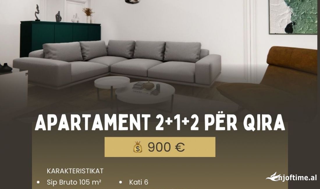 Shtepi me qera Apartament ne Tirane, 2+1, Mobilimi E mobiluar, Pagesa 900  Euro.