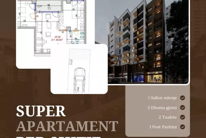 Shtepi ne shitje 2+1 ne Tirane - 245,000 Euro