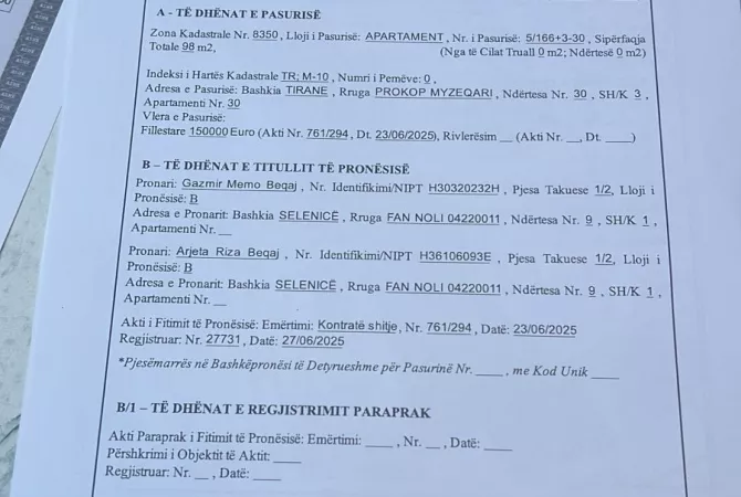 Shtepi ne shitje Apartament ne Tirane, 2+1, Mobilimi E mobiluar, Pagesa 195,000  Euro.