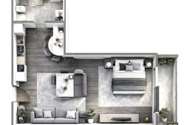 Shtepi ne shitje Apartament ne Tirane, Garsoniere, Mobilimi Bosh, pa mobiluar, Pagesa 69,000  Euro.