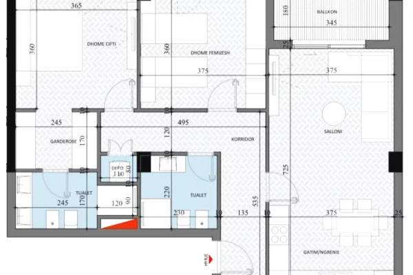 Apartment for sale in Tirana 2+1, Emty