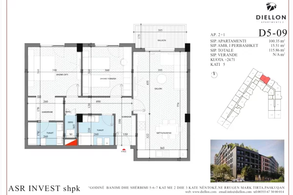 Apartment for sale in Tirana 2+1, Emty