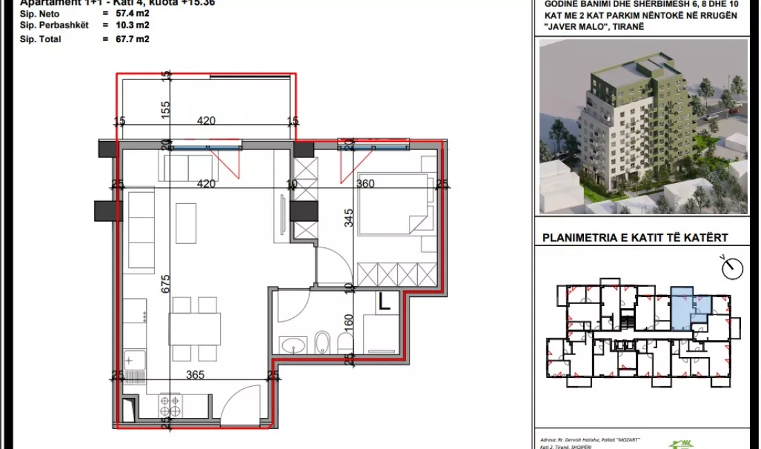 Shtepi ne shitje Apartament ne Tirane, 1+1, Mobilimi Bosh, pa mobiluar, Pagesa 119,000  Euro.