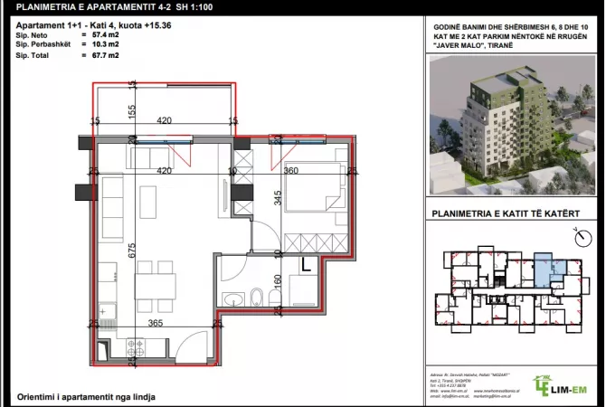 Shitet Apartament 1+1 në Kompleksin Viva  