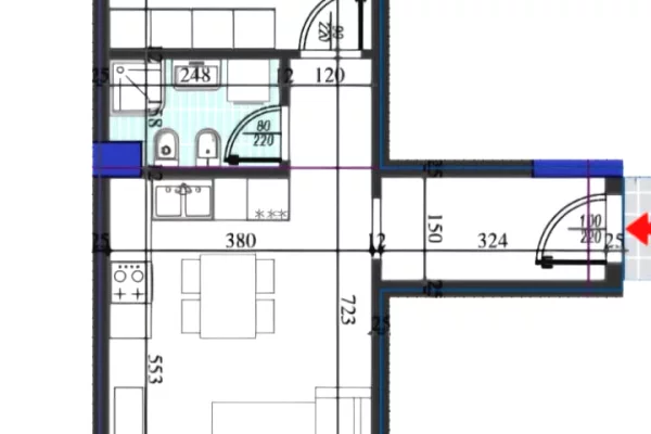 Shitet apartament 1+1+Ballkon tek Colonnade Residence , Rruga Dritan Hoxha , Laprake , ish Dogana 