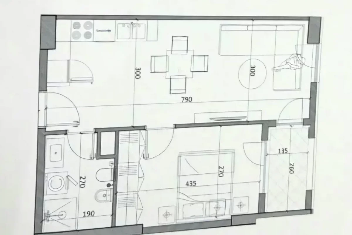 Shtepi ne shitje Apartament ne Tirane, 1+1, Mobilimi Bosh, pa mobiluar, Pagesa 50,000  Euro.