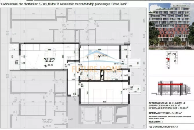 Shtepi ne shitje Apartament ne Tirane, 2+1, Mobilimi Bosh, pa mobiluar, Pagesa 199,000  Euro.