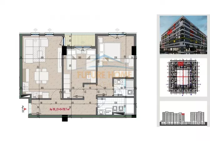 Shtepi ne shitje Apartament ne Tirane, 2+1, Mobilimi Bosh, pa mobiluar, Pagesa 927,000  Euro.