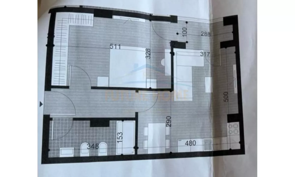 Shtepi ne shitje Apartament ne Tirane, 1+1, Mobilimi Bosh, pa mobiluar, Pagesa 54,600  Euro.