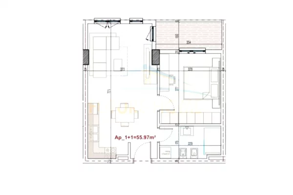 Shtepi ne shitje Apartament ne Tirane, 1+1, Mobilimi Bosh, pa mobiluar, Pagesa 646,500  Euro.