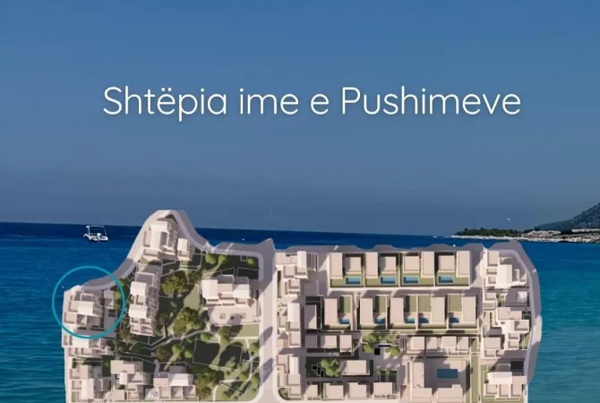 Shitet Apartament 2+1+2+ verande,Pamje nga deti,  Dhermi 