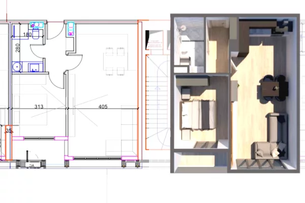 Shtepi ne shitje Apartament ne Tirane, 1+1, Mobilimi Bosh, pa mobiluar, Pagesa 210,600  Euro.
