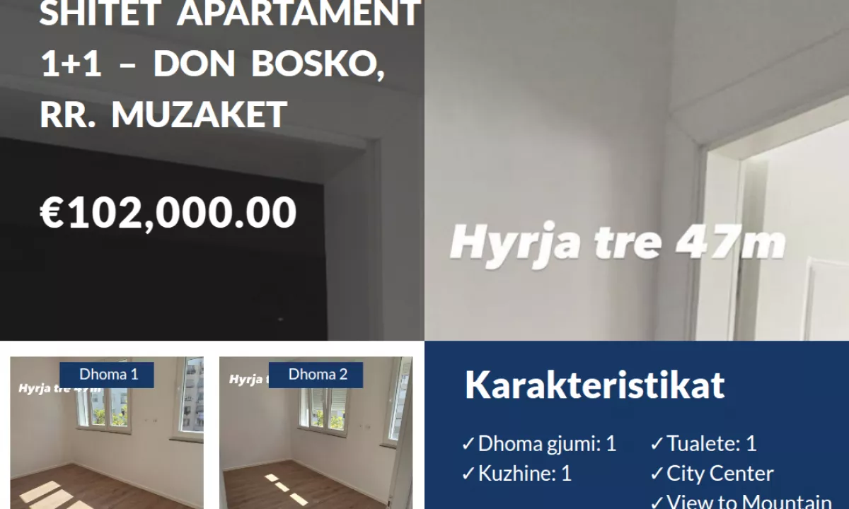 Appartamento in vendita a Tirana 1+1, Vuoto