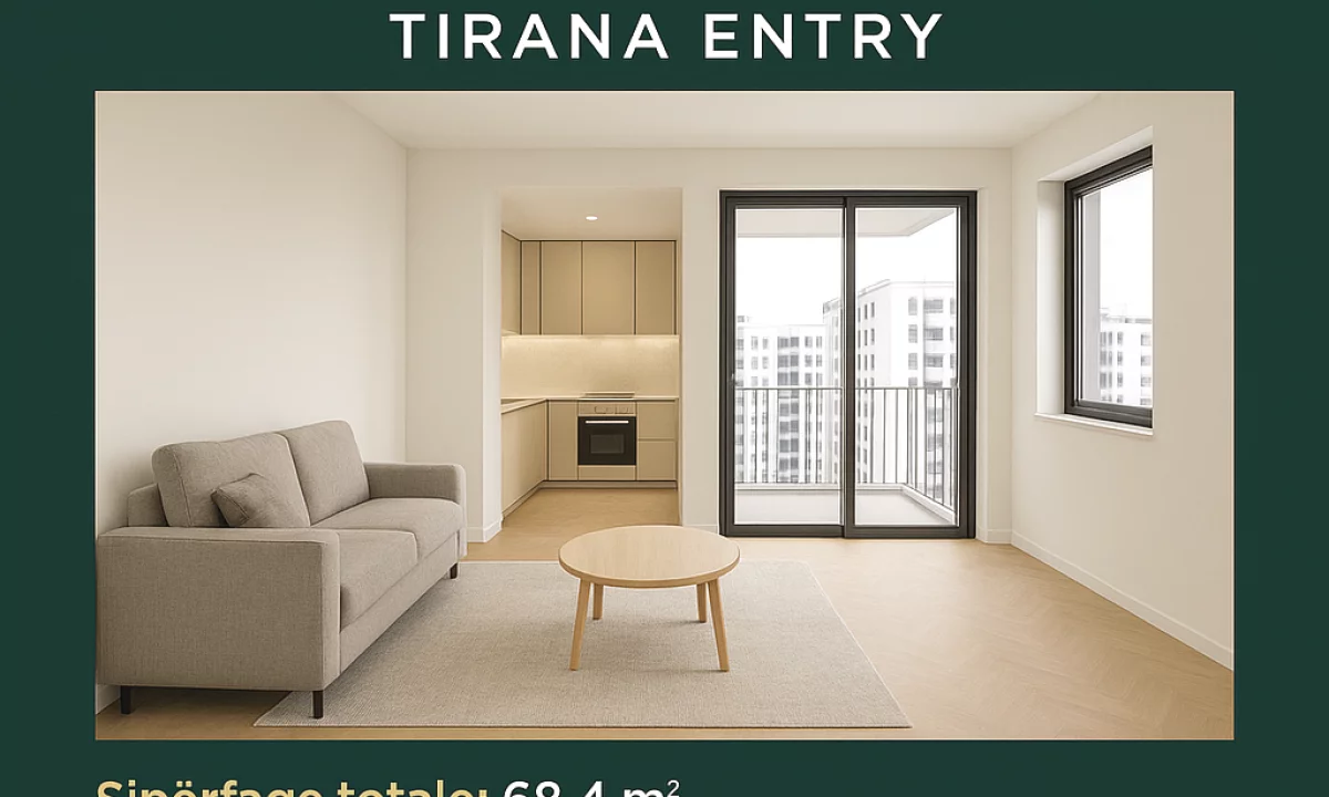 Shtepi ne shitje Apartament ne Tirane, 1+1, Mobilimi Bosh, pa mobiluar, Pagesa 80,000  Euro.