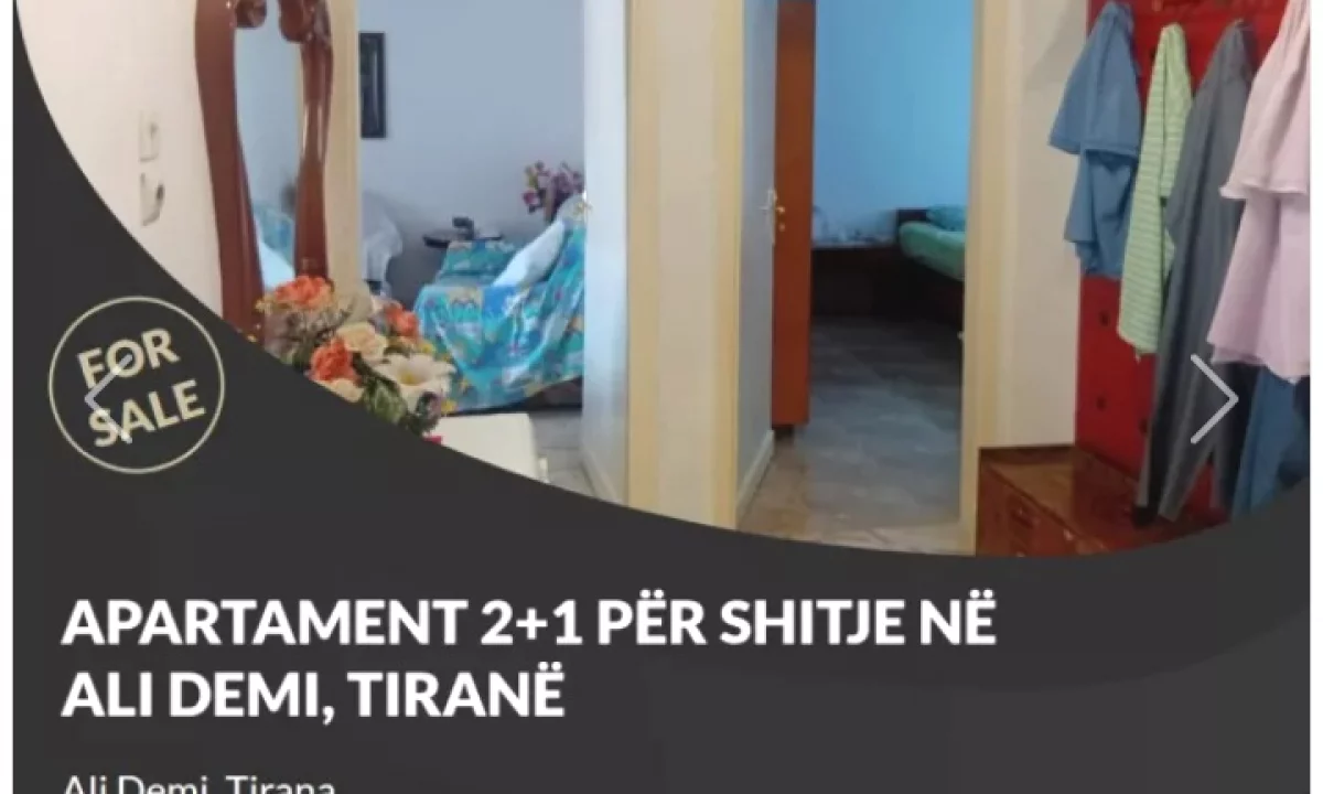 Shtepi ne shitje Apartament ne Tirane, 2+1, Mobilimi E mobiluar, Pagesa 115,000  Euro.