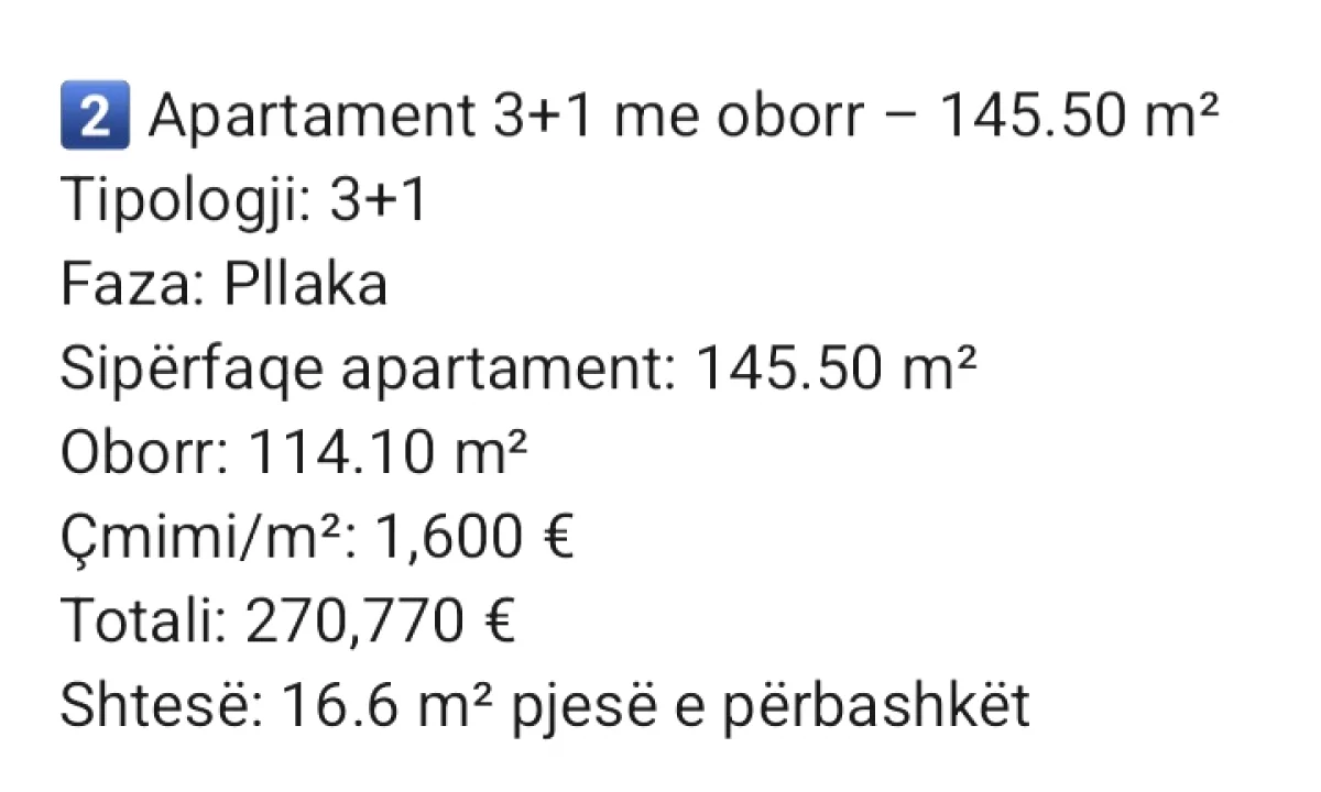 Appartamento in vendita a Tirana 3+1, Vuoto