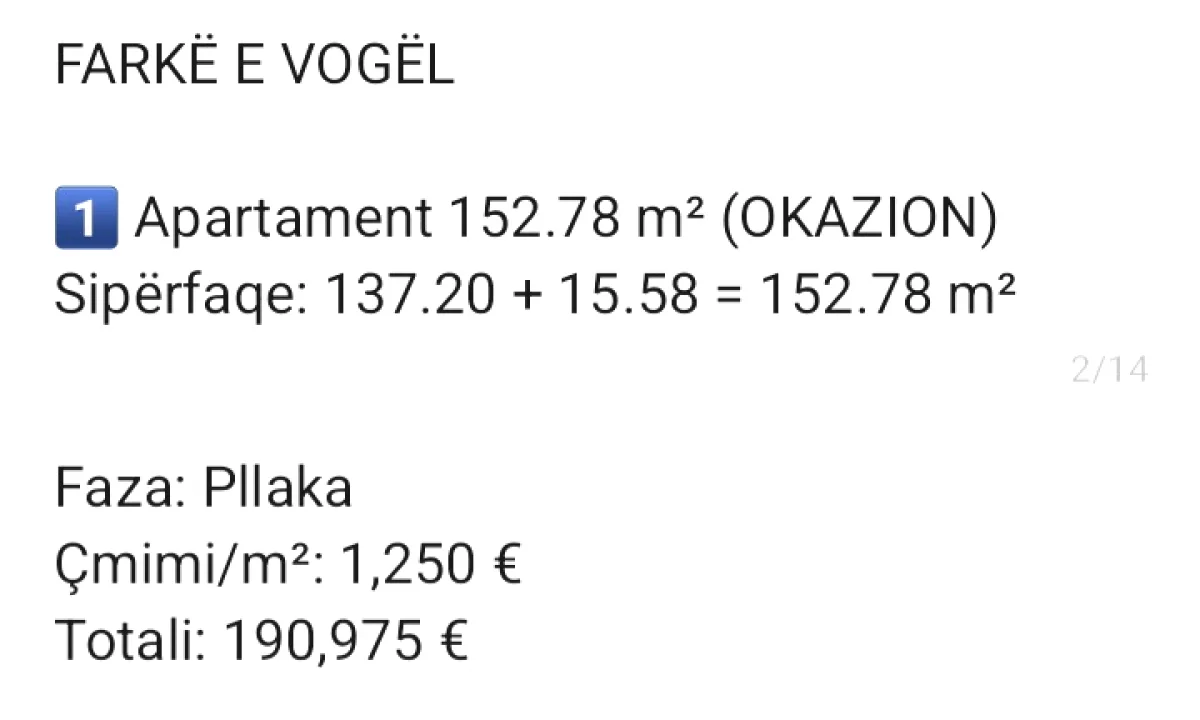Appartamento in vendita a Tirana 3+1, Vuoto