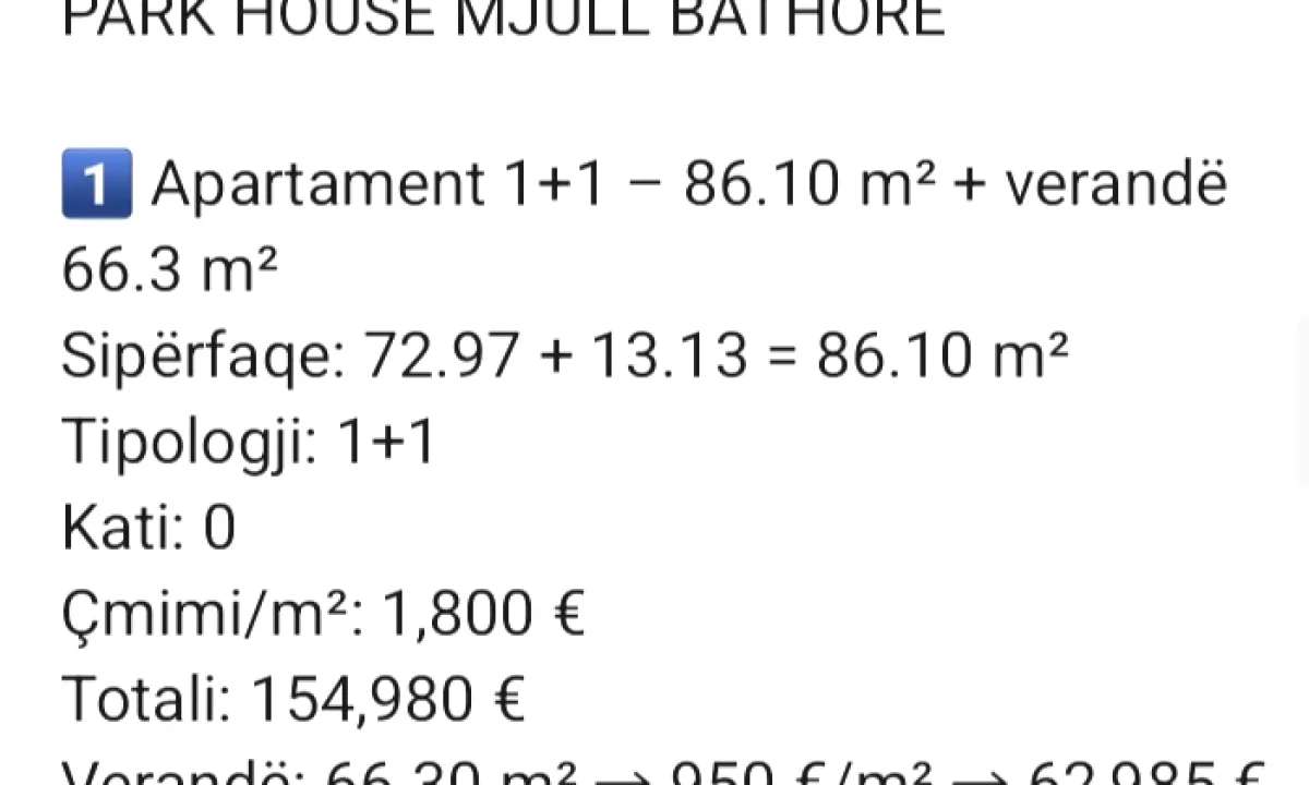 Appartamento in vendita a Tirana 1+1, Vuoto