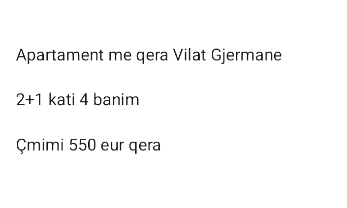 Apartment for rent in Tirana 2+1, Furnished