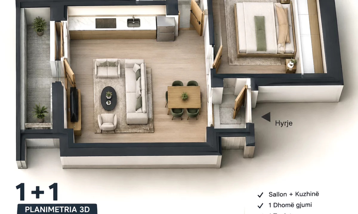 Shtepi ne shitje Apartament ne Tirane, 1+1, Mobilimi Bosh, pa mobiluar, Pagesa 11,000,000  Leke.