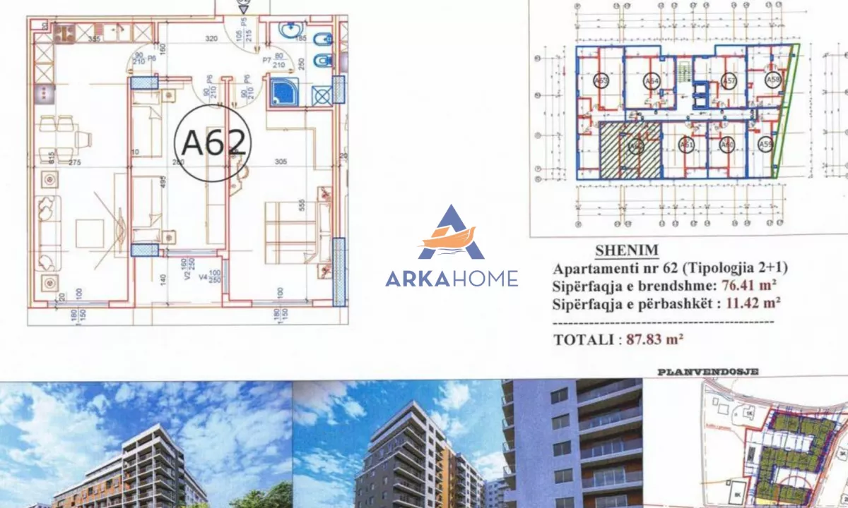 Shtepi ne shitje Apartament ne Tirane, 2+1, Mobilimi Bosh, pa mobiluar, Pagesa 100,970  Euro.