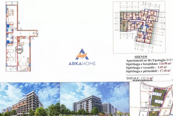 SHITET APARTAMENT 2+1+2BALLKONE, "PASKUQAN " 152.000 EURO