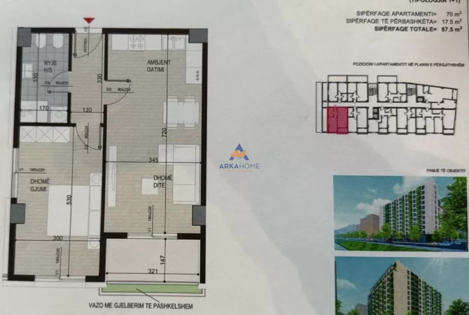 SHITET APARTAMENT 1+1+BALLKON "ISH FUSHA AVIACIONT" 122.500 EURO.