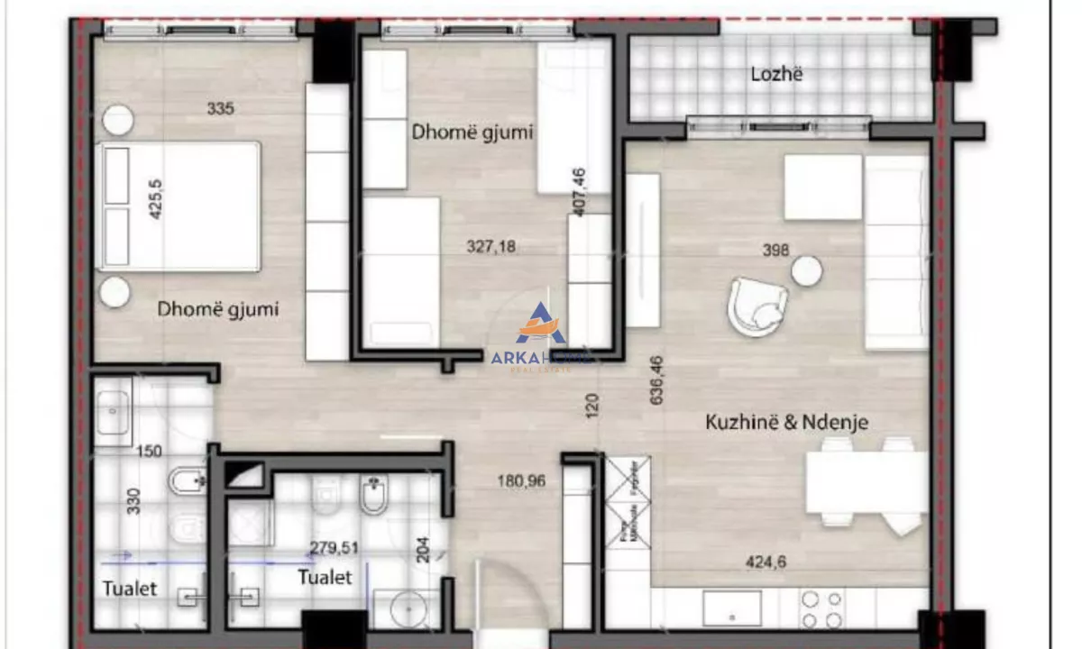 Appartamento in vendita a Tirana 2+1, Vuoto