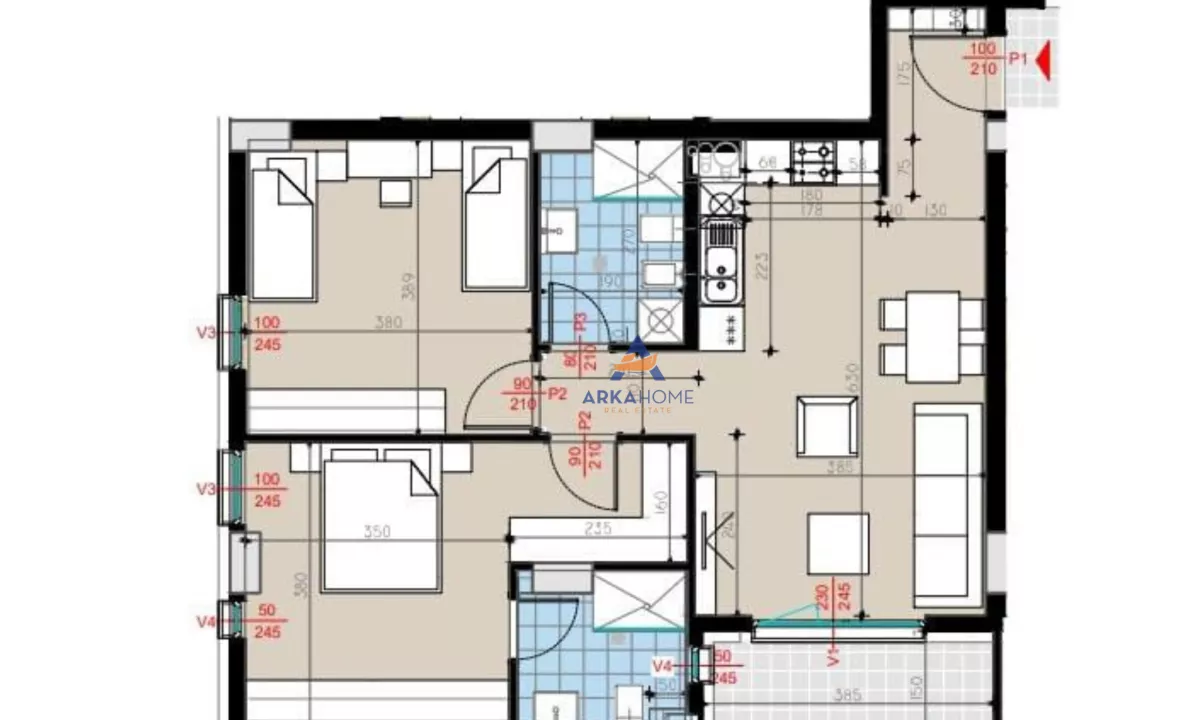 Appartamento in vendita a Tirana 2+1, Arredato