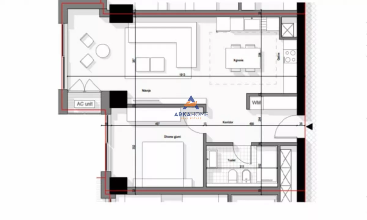Appartamento in vendita a Tirana 1+1, Vuoto