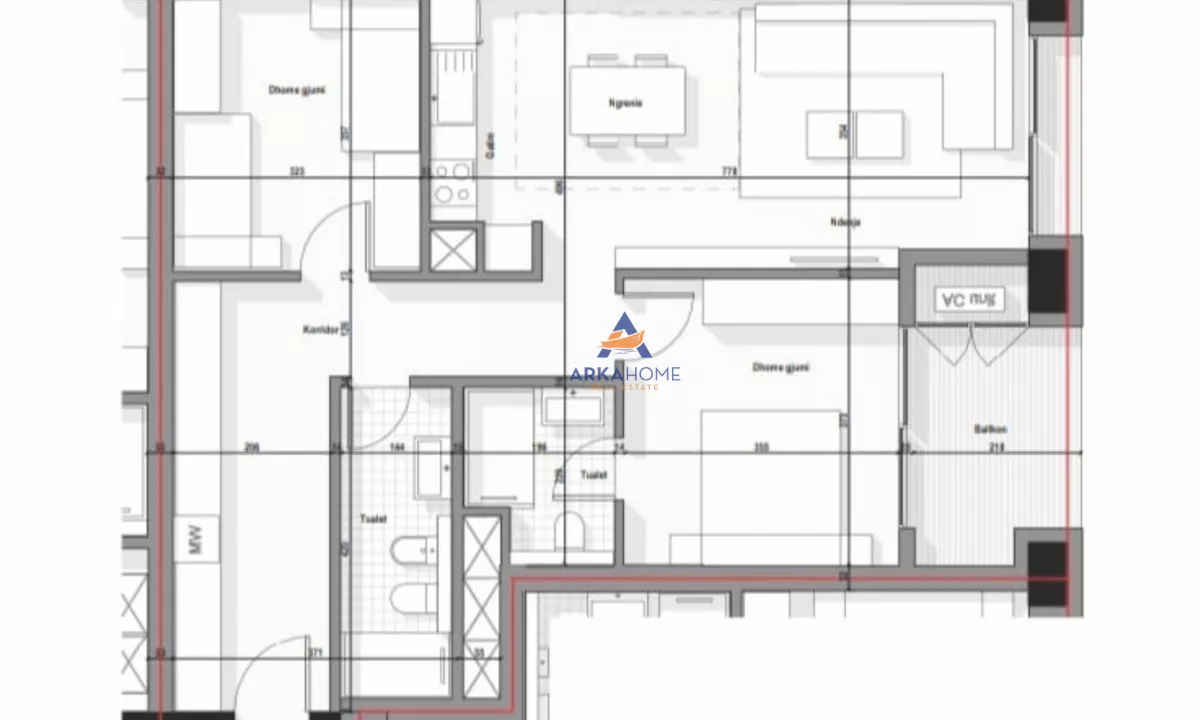 Appartamento in vendita a Tirana 2+1, Vuoto