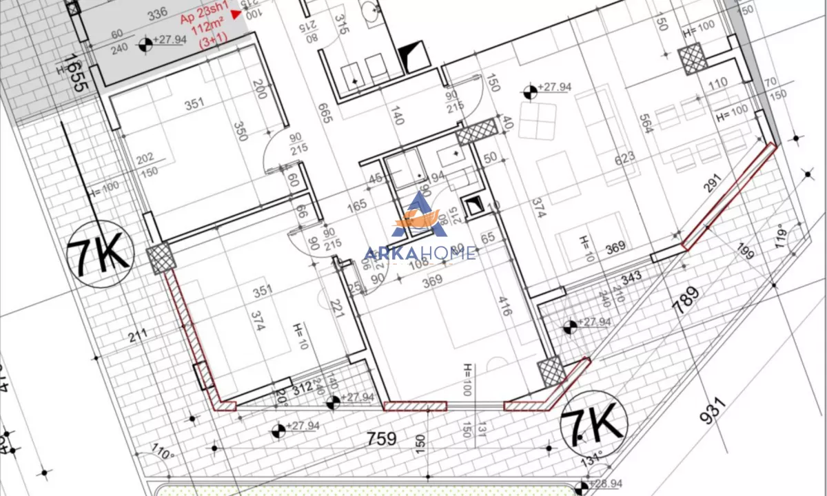 Appartamento in vendita a Tirana 3+1, Vuoto