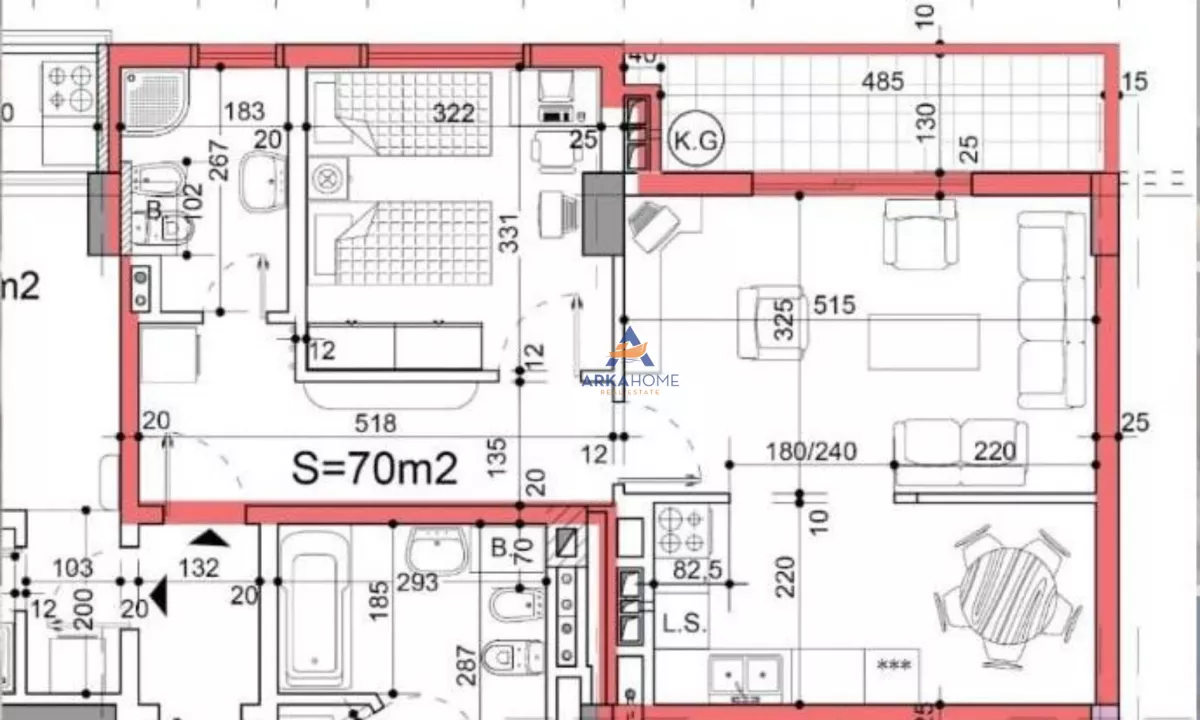 Appartamento in vendita a Tirana 1+1, Arredato