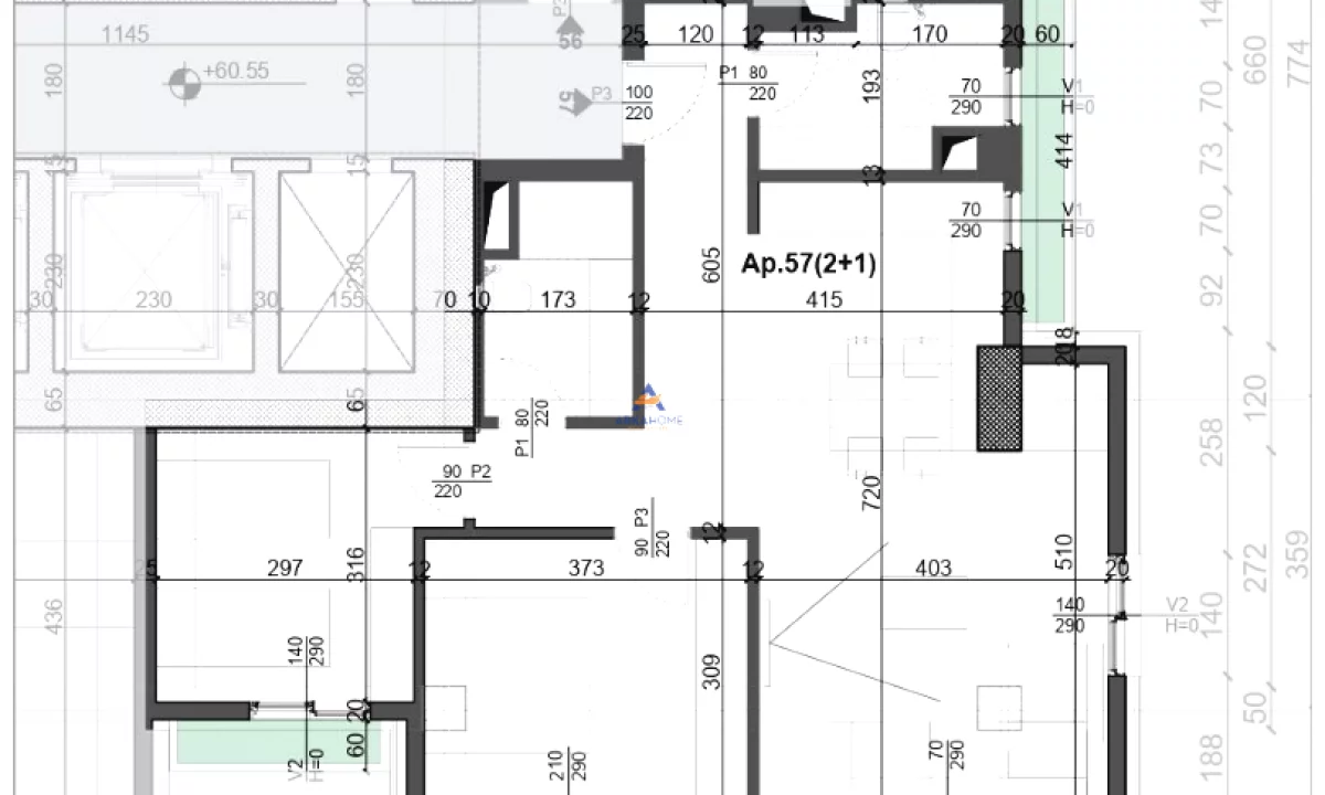 Appartamento in vendita a Tirana 2+1, Vuoto