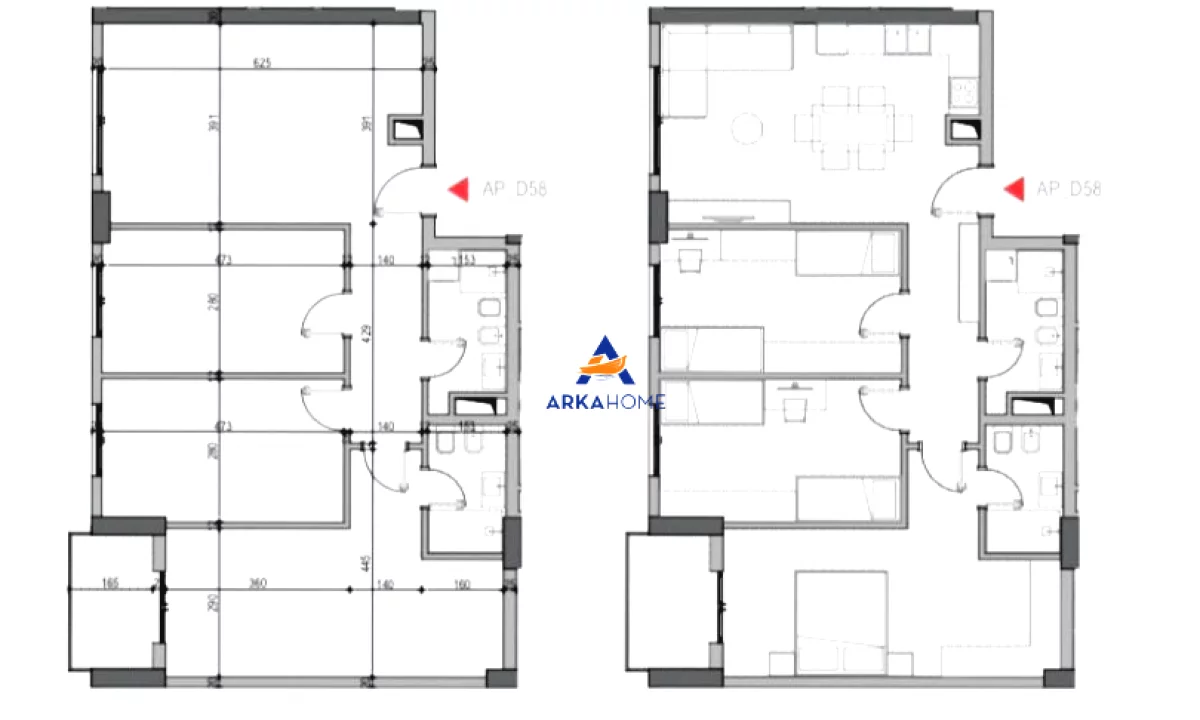 Shtepi ne shitje Apartament ne Tirane, 3+1, Mobilimi Bosh, pa mobiluar, Pagesa 175,450  Euro.