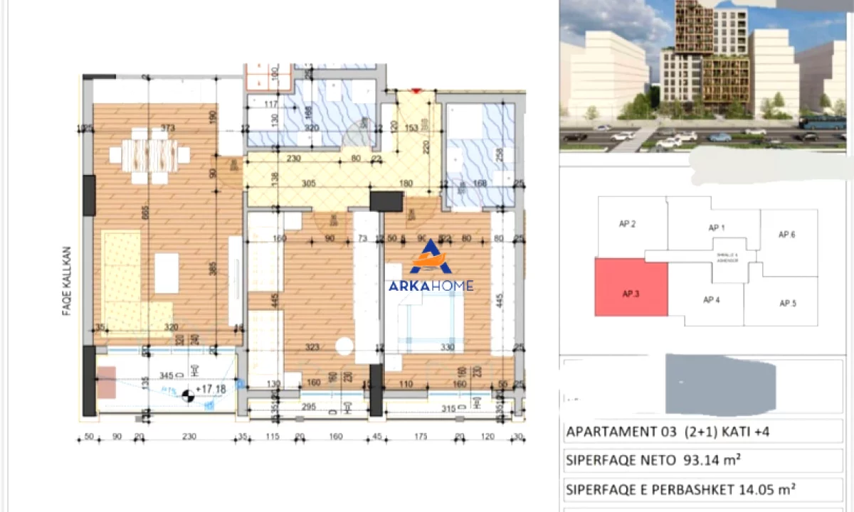 Shtepi ne shitje Apartament ne Tirane, 2+1, Mobilimi Bosh, pa mobiluar, Pagesa 192,942  Euro.