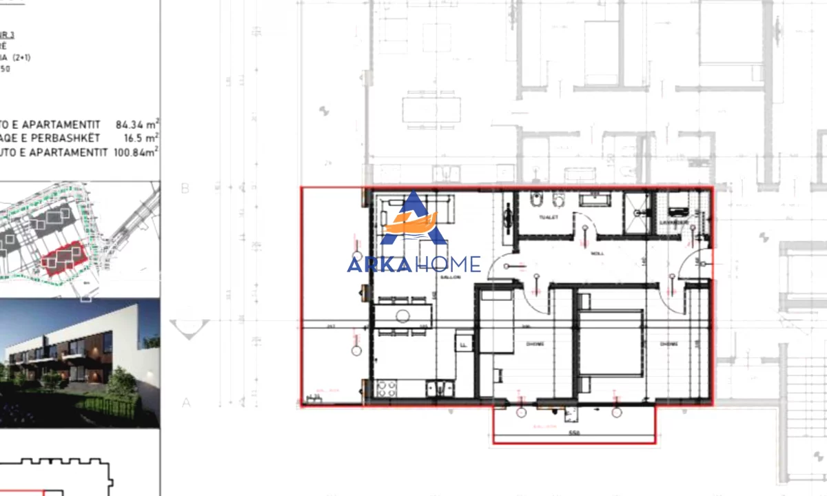 Appartamento in vendita a Tirana 2+1, Vuoto