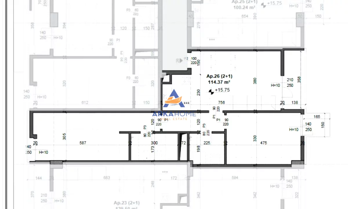 Appartamento in vendita a Tirana 2+1, Vuoto