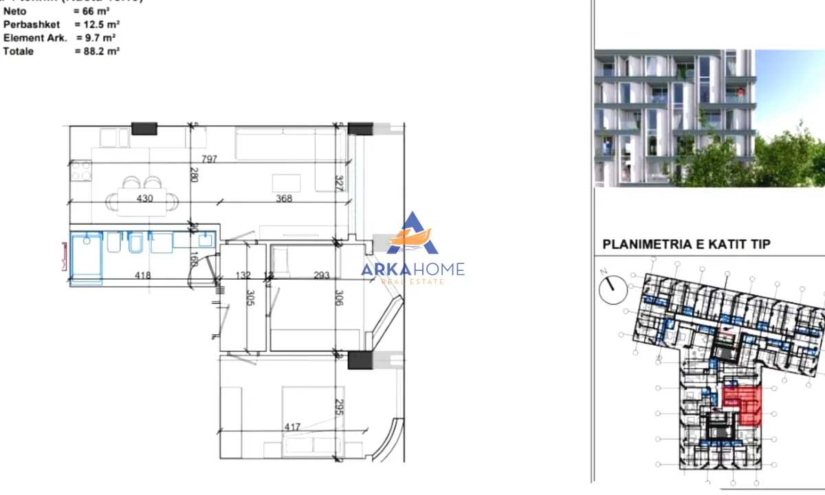 Appartamento in vendita a Tirana 2+1, Vuoto