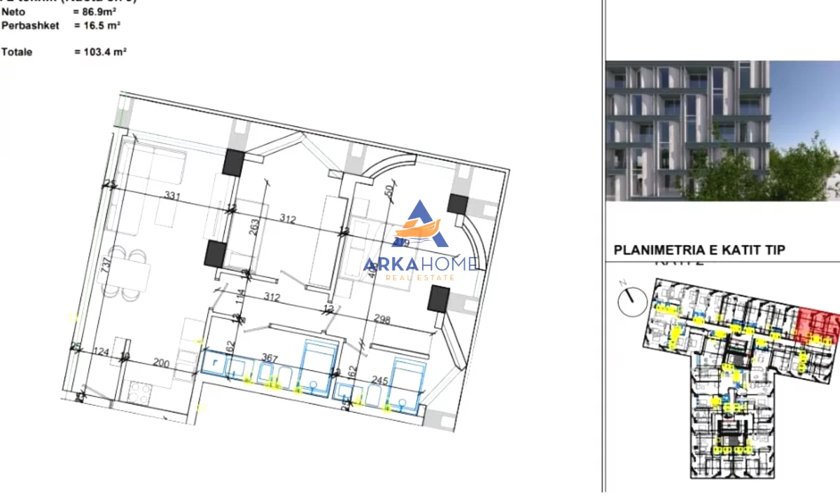 Appartamento in vendita a Tirana 2+1, Vuoto