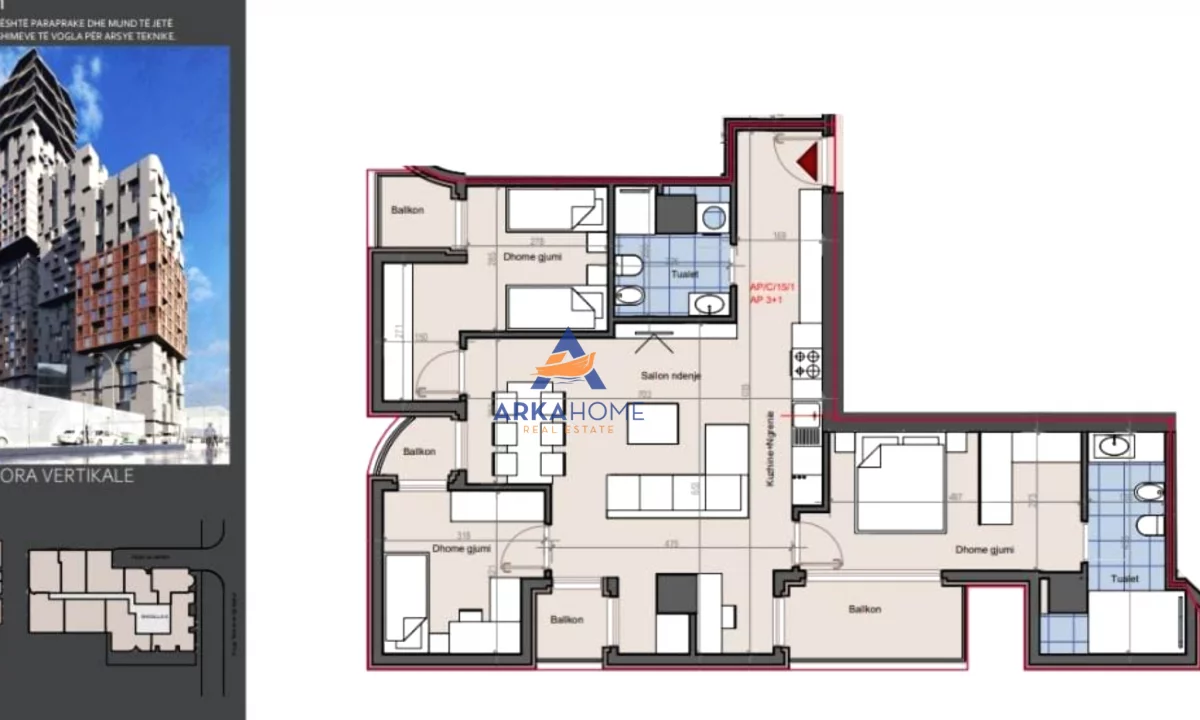 Appartamento in vendita a Tirana 3+1, Vuoto