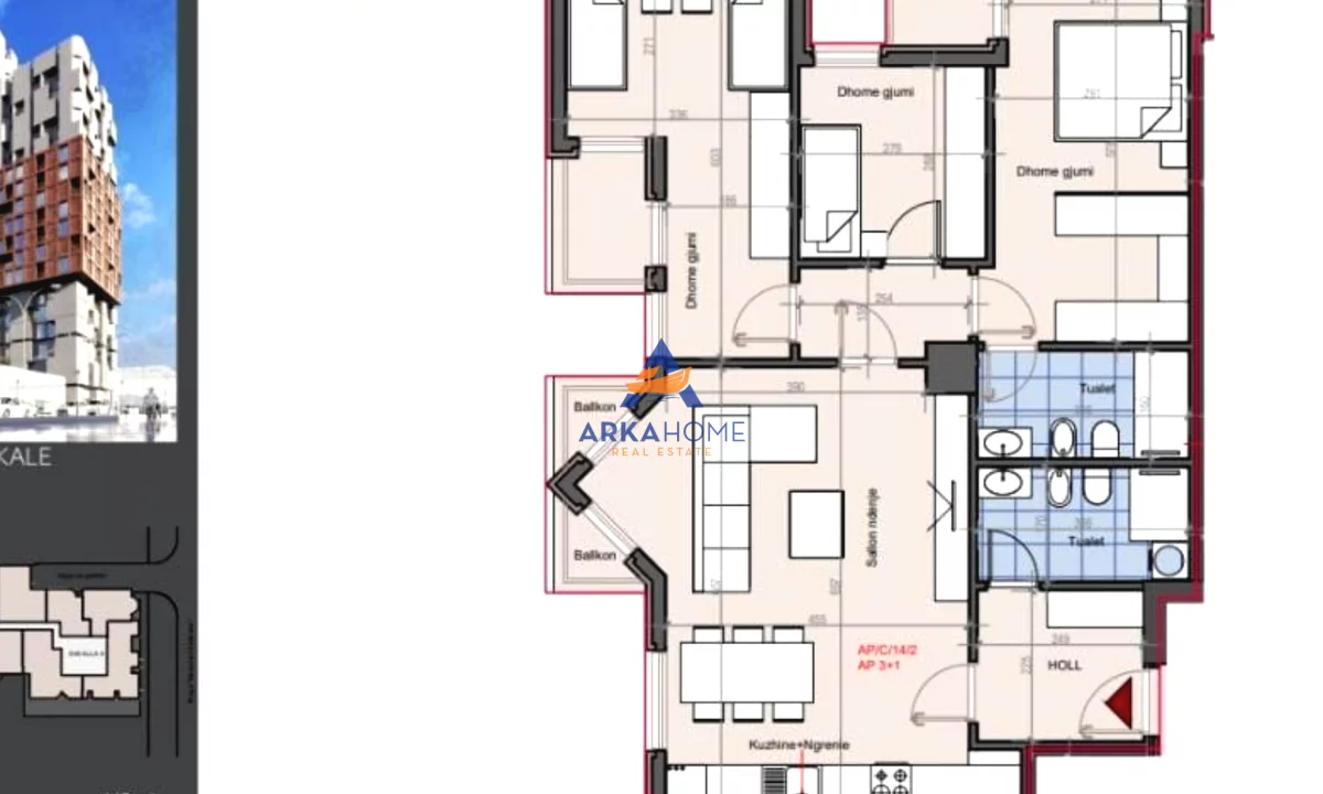 Appartamento in vendita a Tirana 3+1, Vuoto