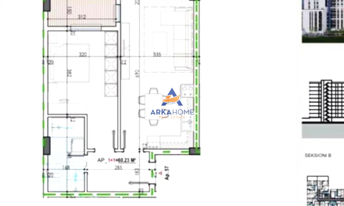 Appartamento in vendita a Tirana 1+1, Vuoto