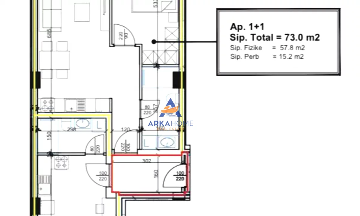 Appartamento in vendita a Tirana 1+1, Vuoto