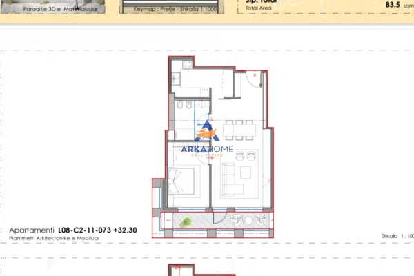 Appartamento in vendita a Tirana 1+1, Vuoto