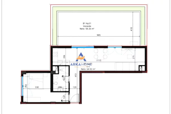 SHITET APARTAMENT 1+1 "NE DRIMADHE,DHERMI" 441.540 EURO