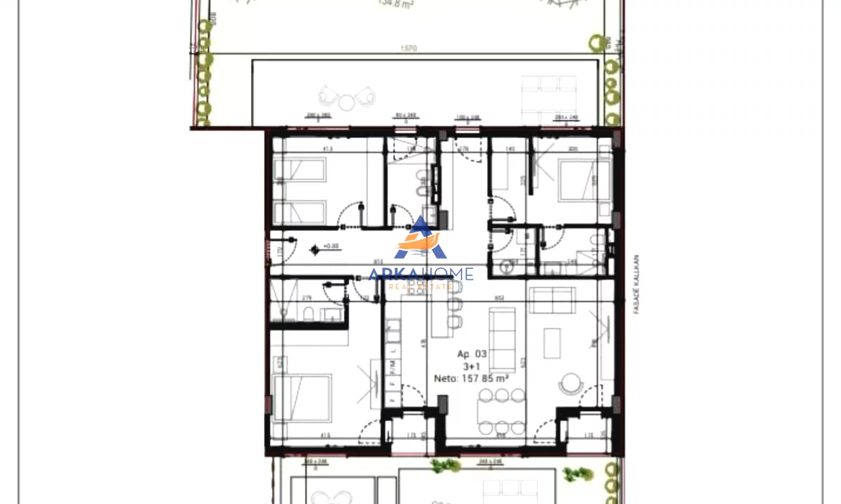 Appartamento in vendita a Tirana 3+1, Vuoto