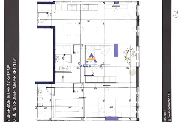 SHITET APARTAMENT 2+1+BALLKON "WHITE TOWER, KONUNA E PARISIT" 363.440 EURO