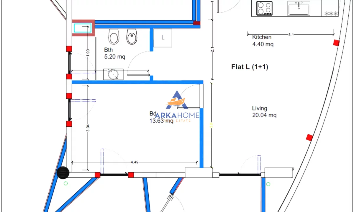 Appartamento in affitto a Tirana 1+1, Arredato